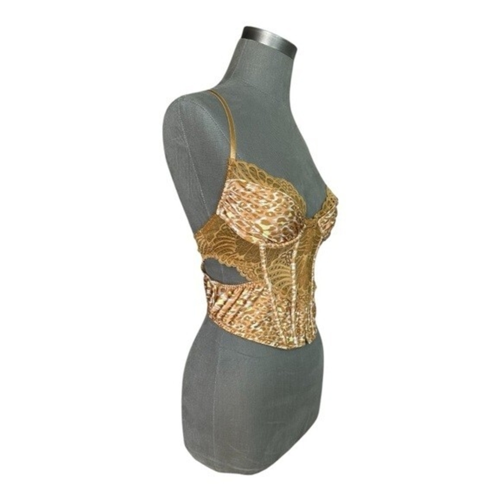 Urban Outfitters Out From Under Modern Love Supernova Corset M Animal Print EXC - Picture 4 of 7